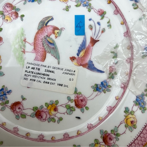 9 Antique Crescent Ware England Paradise Floral Porcelain Plate Dinnerware Mint - Picture 12 of 12
